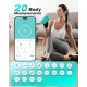 Body Fat Scales, Smart Scales for Body Weight & Fat - Digital BMI 20 Body Composition Scale with App, Measures Muscle Mass, Visceral Fat, Hydration Level - 180kg Capacity