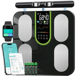LETRON Scales for Body Weight, Digital Body Fat Scales with 8 Electrodes, 58 Body Datas Smart Scales with App, Bluetooth Full Body Composition Scale for BMI, Muscle Mass, BMR, Large LCD Display, 180kg/400lb