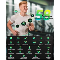 LETRON Scales for Body Weight, Digital Body Fat Scales with 8 Electrodes, 58 Body Datas Smart Scales with App, Bluetooth Full Body Composition Scale for BMI, Muscle Mass, BMR, Large LCD Display, 180kg/400lb