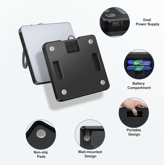 Postal Scales, 440lbs/0.35oz High Precision LCD Display Parcel Scales, Parcel Weighing Scales with Hold and Tare Function for Luggage, Package, Warehouse, 2 AAA Batteries and Charging Cable Included