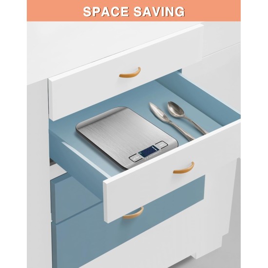 Digital kitchen scale, 10 kg kitchen scale with LCD display and tare function, kitchen scale for baking and cooking, measuring ingredients, jewelry, etc., 1 g