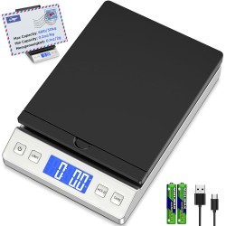Letron Postal Scales, 66lb/30kg High Accuracy Digital Parcel Scales with Hold & Tare Function, Filp-up Postage Scales for Packages, Letters, Home, Office Use (Incl Charging Cable, 2 AAA Batteries)