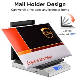 Letron Postal Scales, 66lb/30kg High Accuracy Digital Parcel Scales with Hold & Tare Function, Filp-up Postage Scales for Packages, Letters, Home, Office Use (Incl Charging Cable, 2 AAA Batteries)